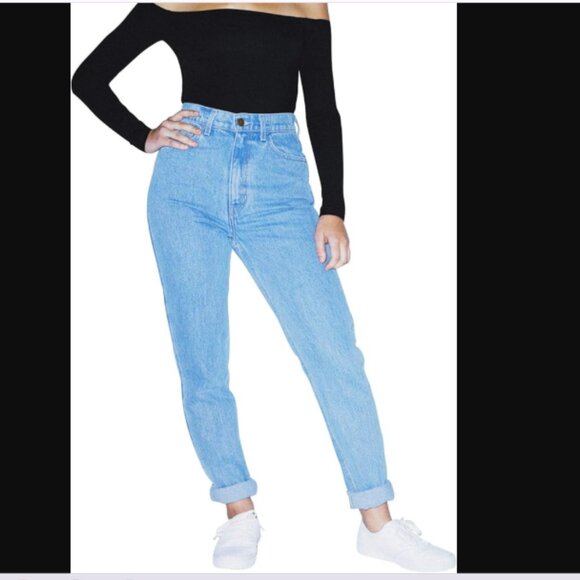 American Apparel High Waisted Jeans Light Wash Size 25 - Picture 1 of 7